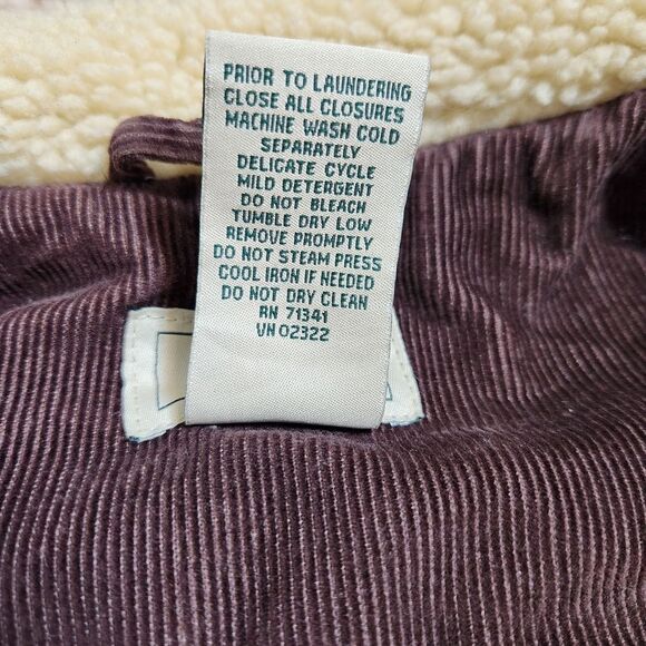 L.L. Bean Vintage Brown Corduroy Sherpa Lined Vest Pockets Women's Large Y2K - Picture 10 of 12
